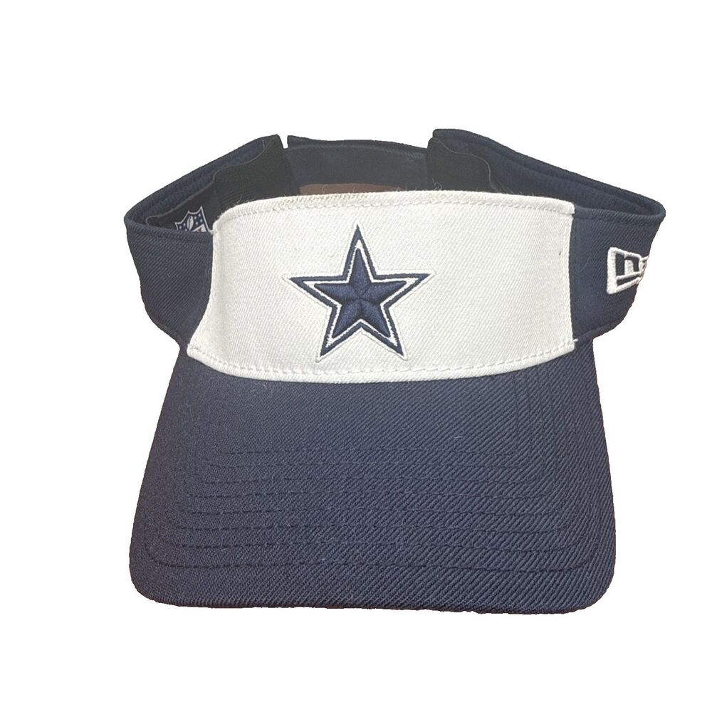 Dallas Cowboys New Era NFL Adjustable Sun Visor Hat Navy Blue White Star Strapba